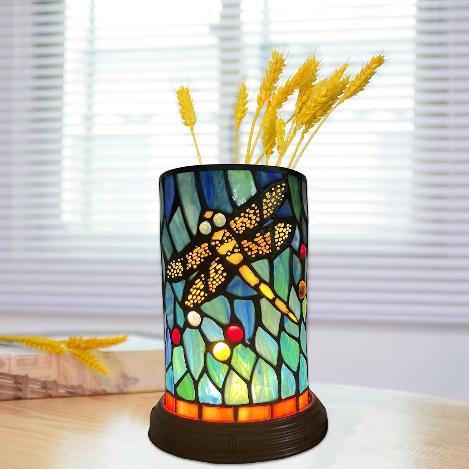 Lámpara de Mesa Tiffany Libélula LED Regulable 3 Colores