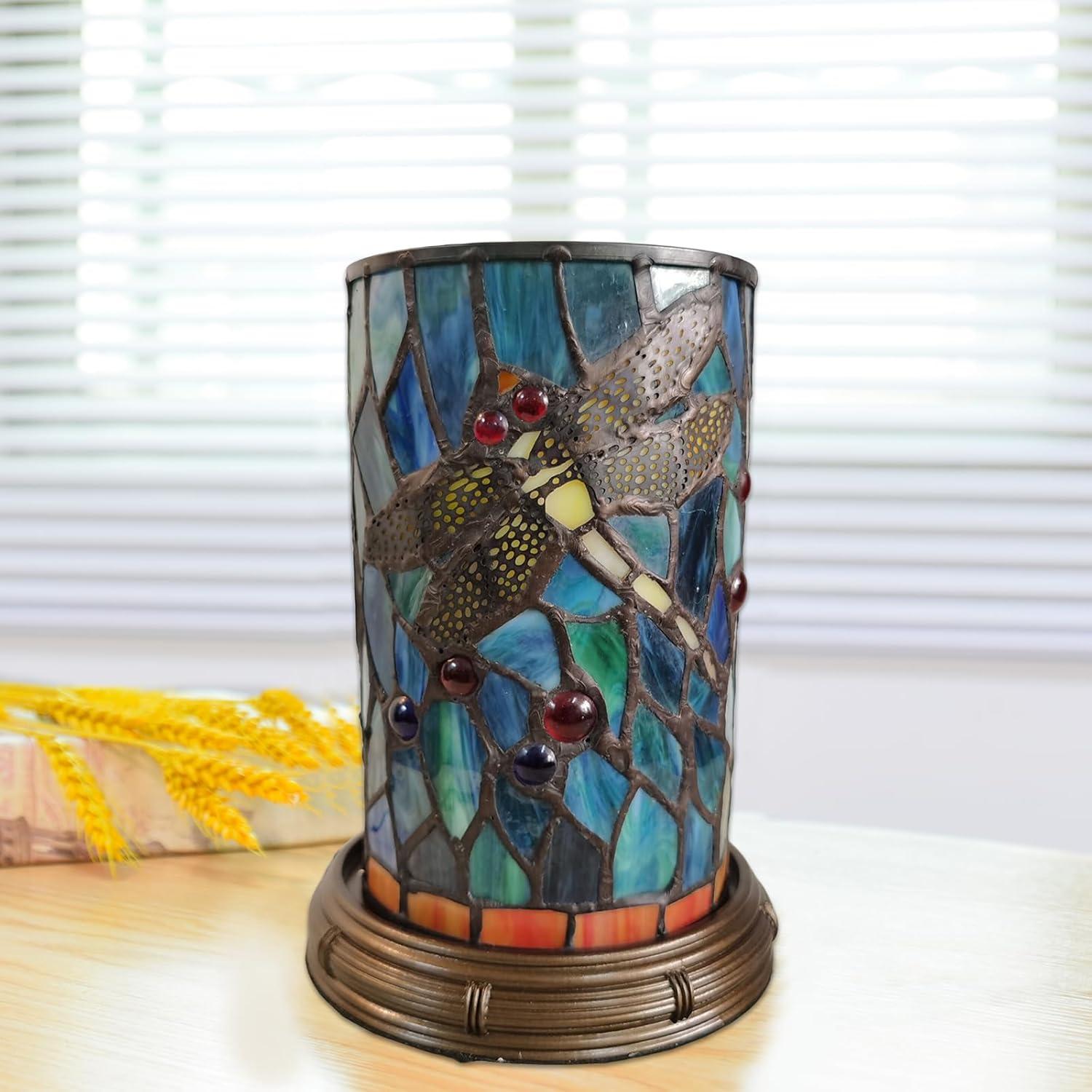 Lámpara de Mesa Tiffany Libélula LED Regulable 3 Colores