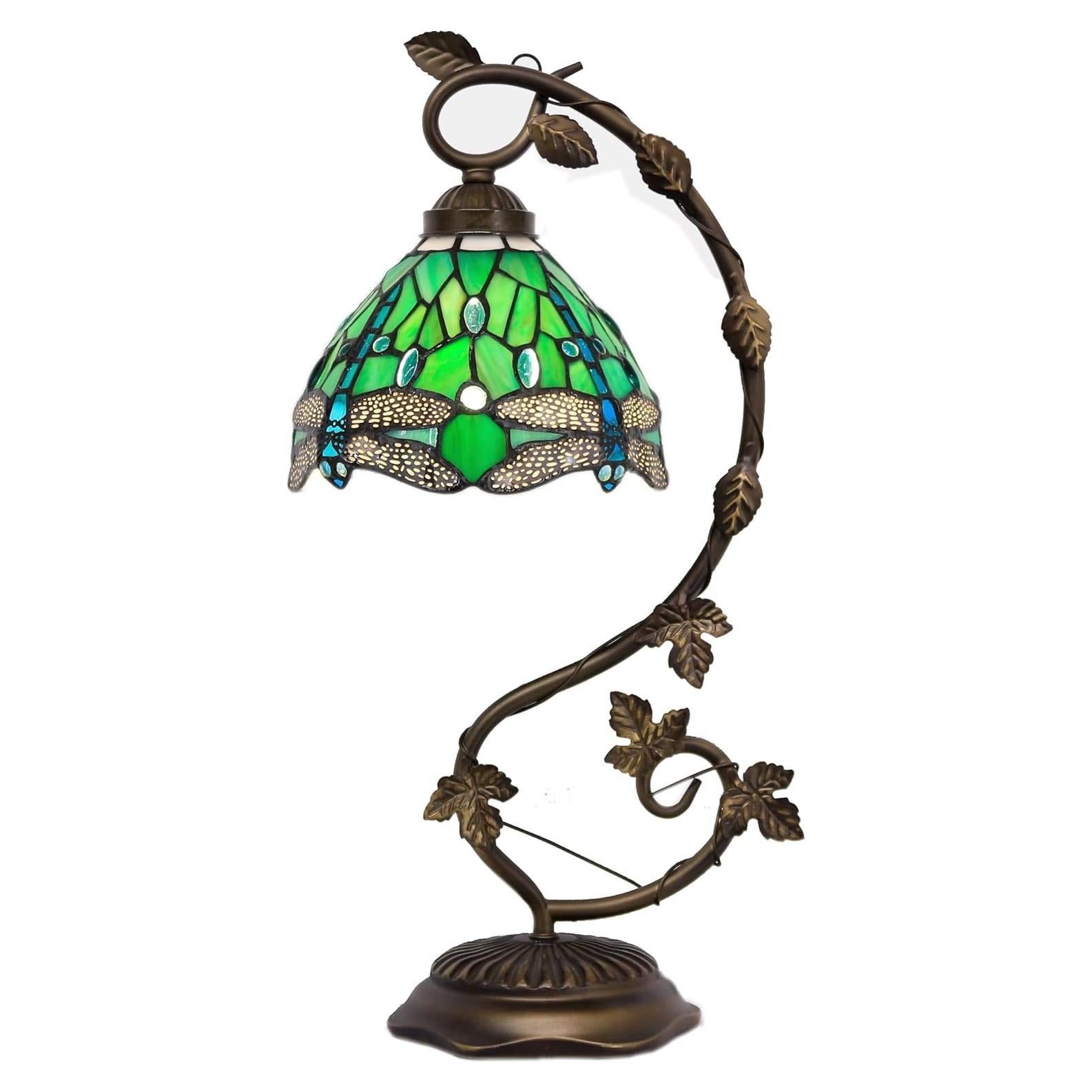 Lámpara de Mesa ZJART Tiffany Verde 20x25x53 cm Luz de Lectura