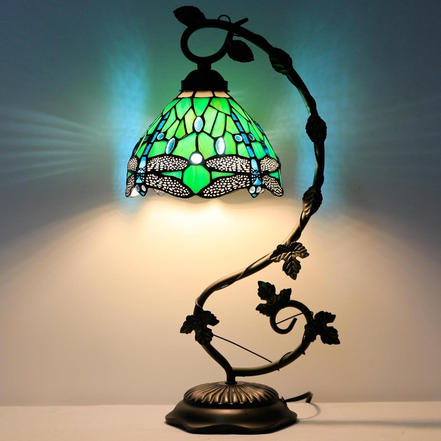 Lámpara de Mesa ZJART Tiffany Verde 20x25x53 cm Luz de Lectura