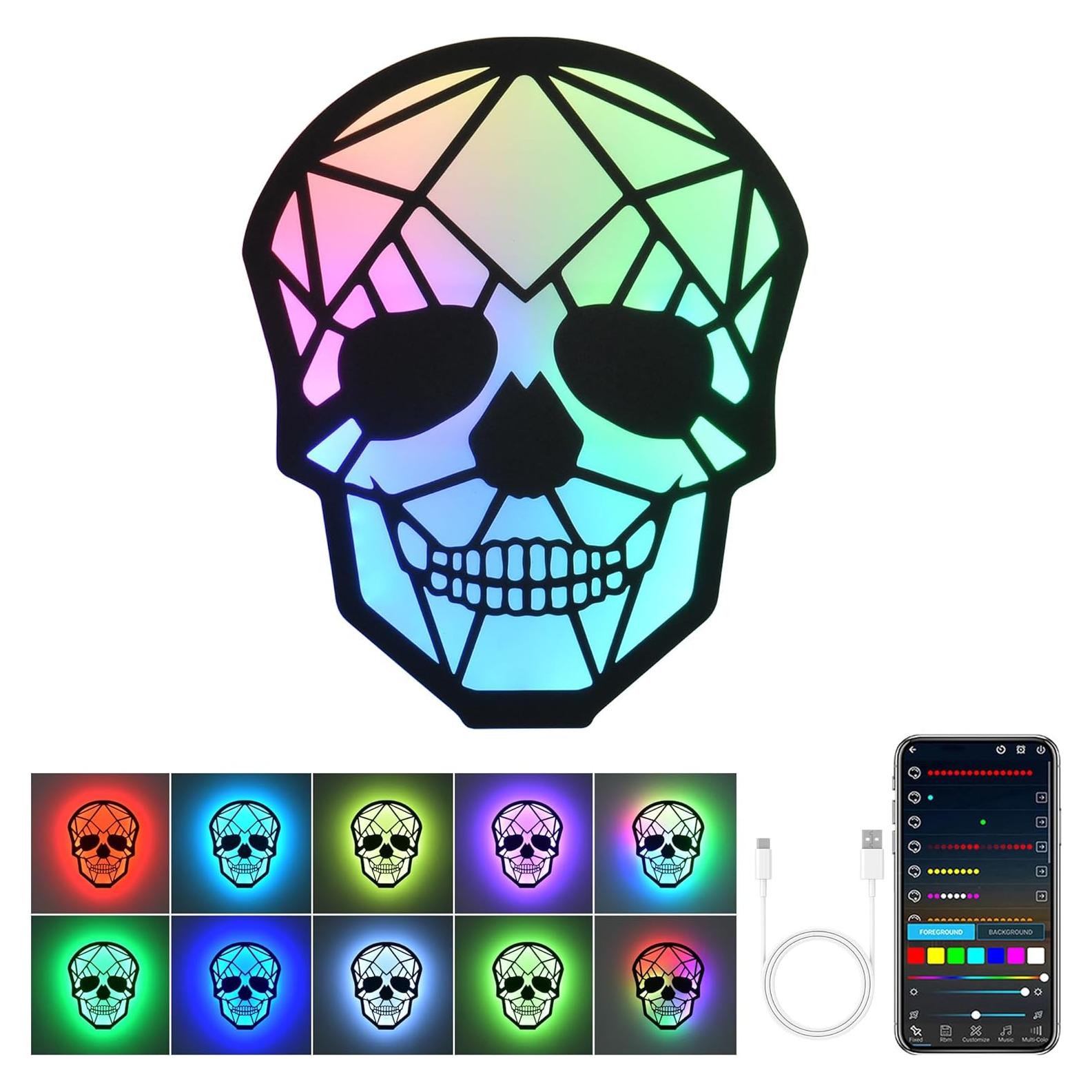 Aplique de Pared RGB Modxian Calavera Recargable 4000mAh