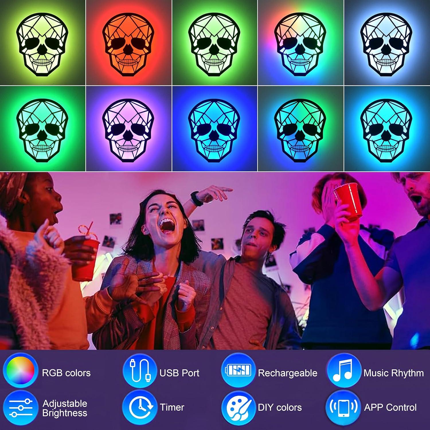 Aplique de Pared RGB Modxian Calavera Recargable 4000mAh