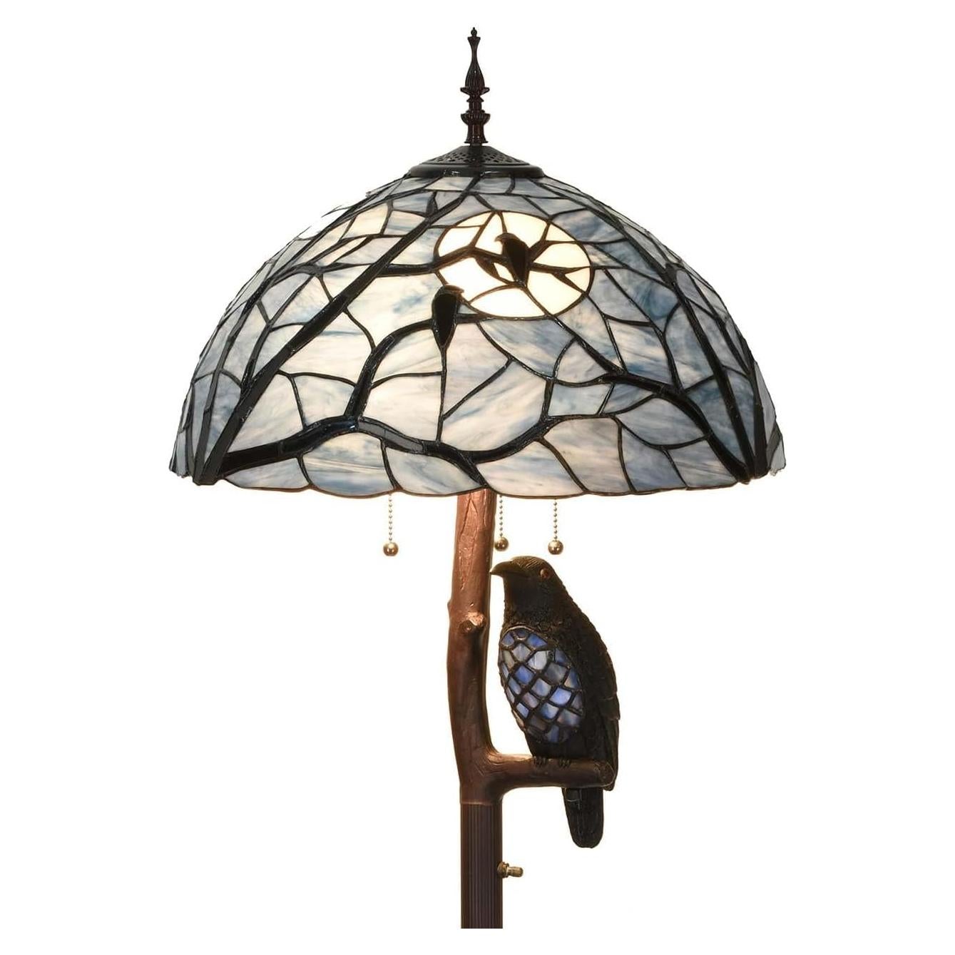 Lámpara de Pie BIEYE Cuervo en Rama 165 cm Vidrio Tiffany