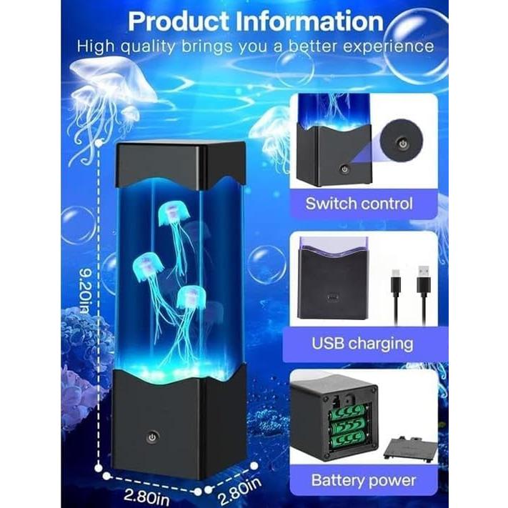 Lámpara de Medusa Gusweet LED 7 Colores Luz Nocturna