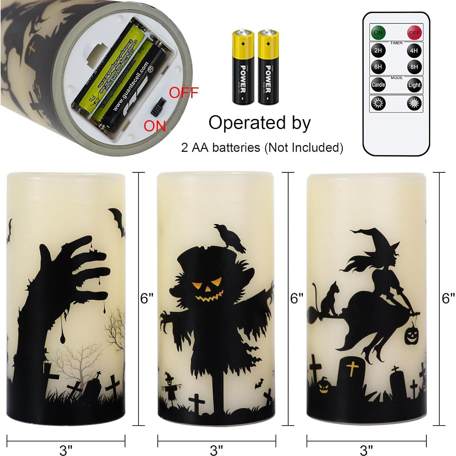 Velas LED Sin Llama DRomance Halloween con Control Remoto 15.2 cm