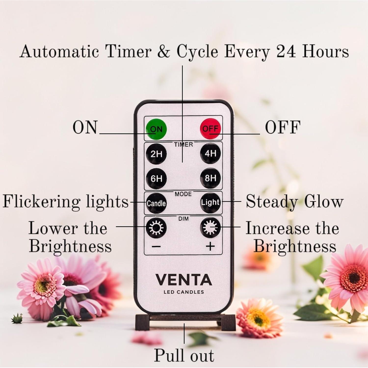 Juego de 3 Velas LED Sin Llama VENTA Turquesa con Control Remoto