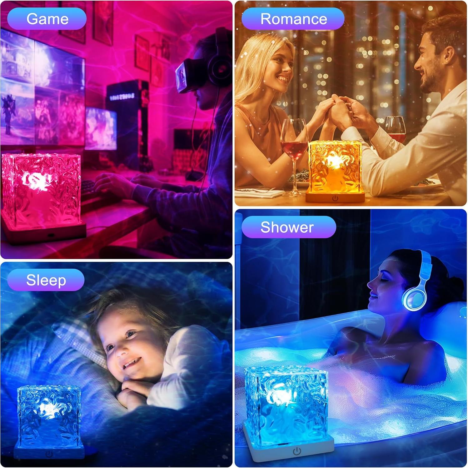 Paquete de 2 luces de ducha recargables Bgmonster 16 colores