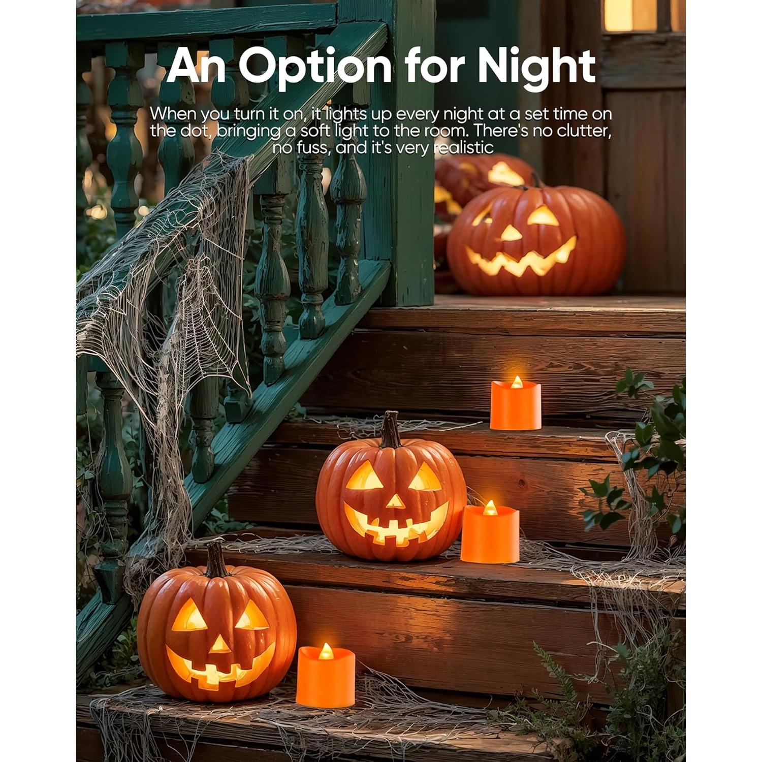 Homemory 12 Velas LED Sin Llama Naranja con Control Remoto