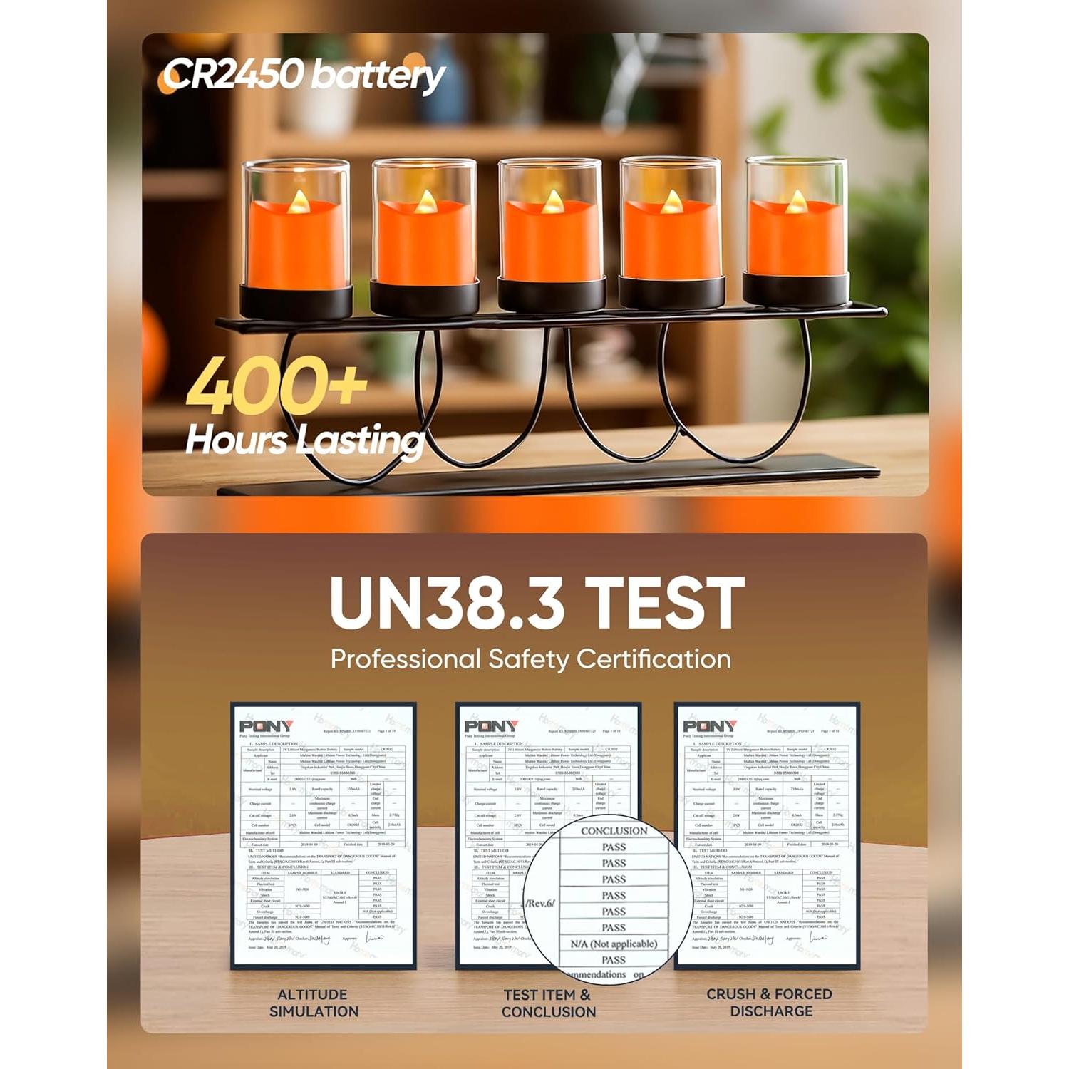 Homemory 12 Velas LED Sin Llama Naranja con Control Remoto