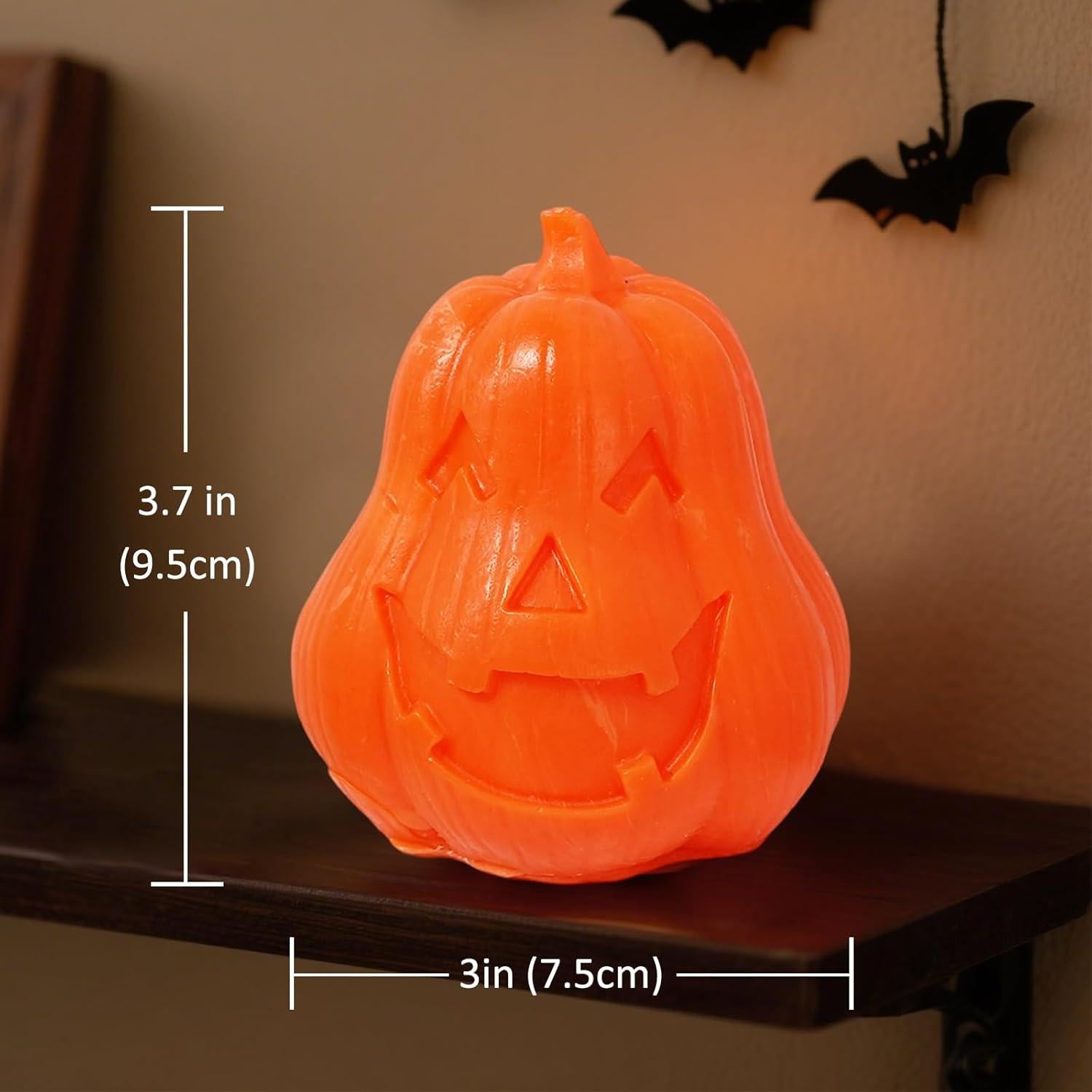 2 Velas LED Sin Llama Calabaza con Control Remoto - Decoración Halloween