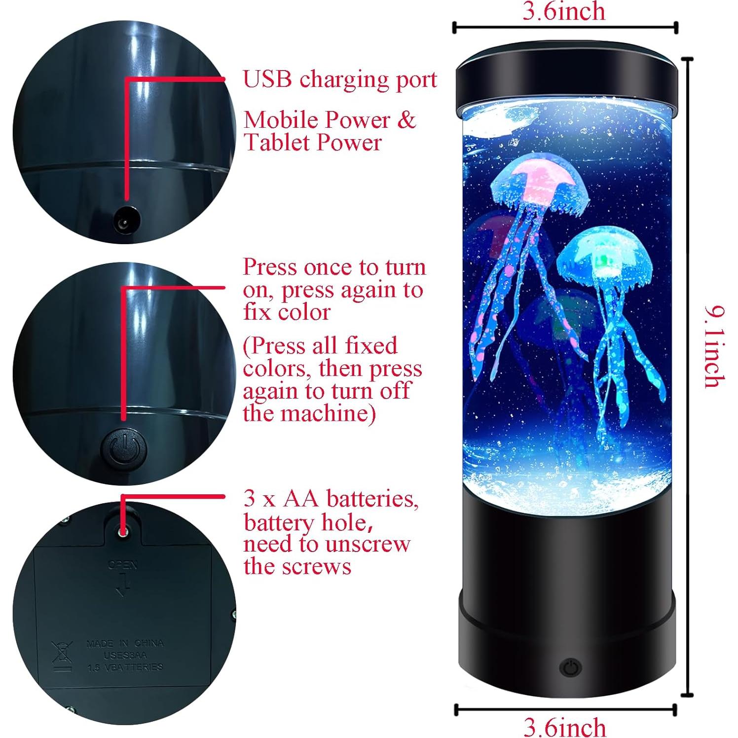 Lámpara de Medusa WTROESE LED 7 Colores Luz Nocturna