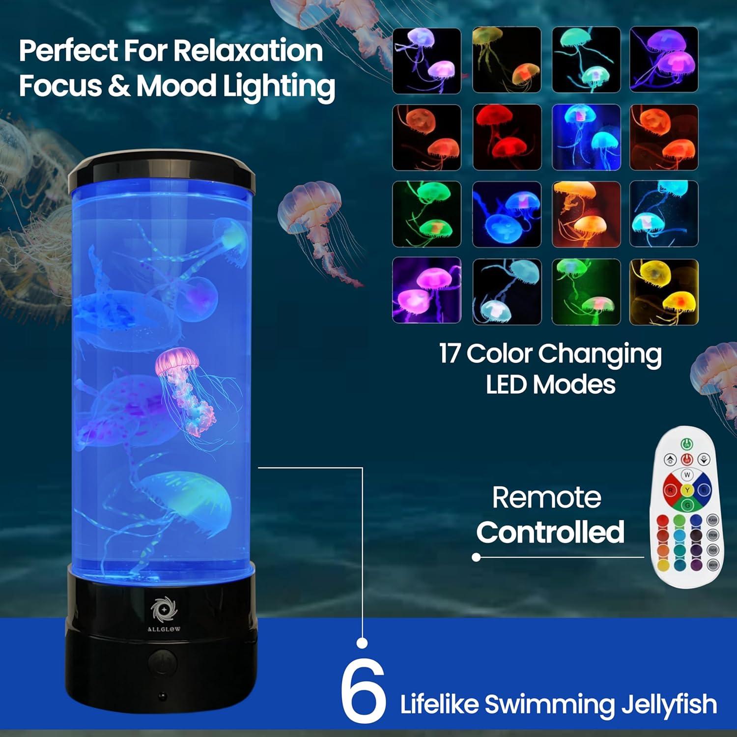 Lámpara Acuática ALLGLOW con 6 Medusas Artificiales - Luz Cambiante