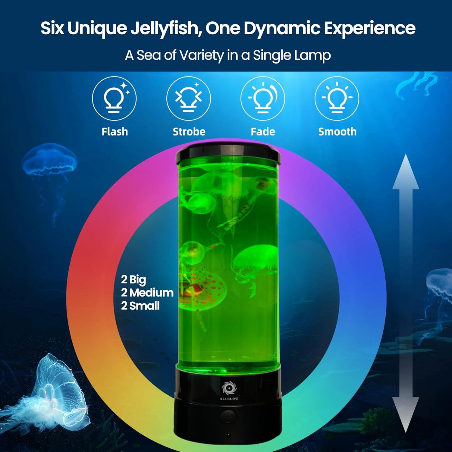 Lámpara Acuática ALLGLOW con 6 Medusas Artificiales - Luz Cambiante
