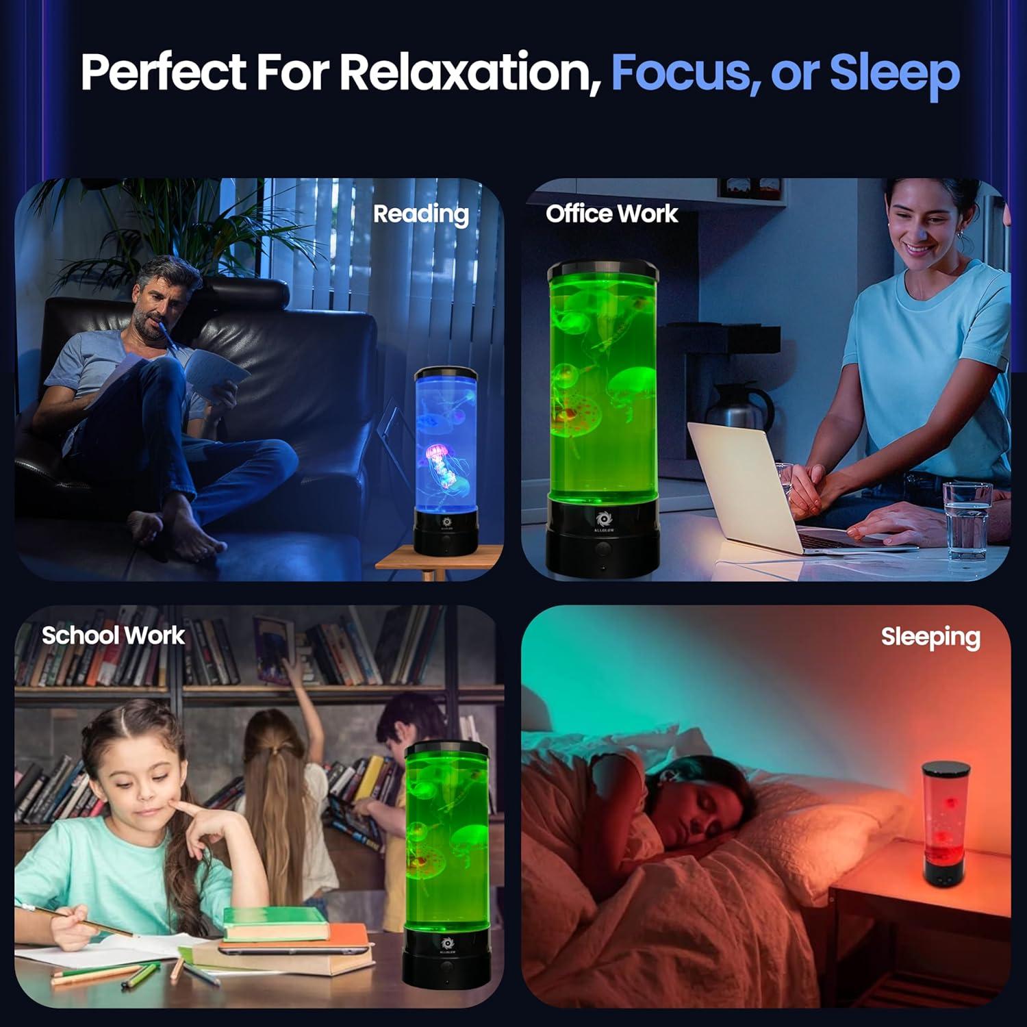 Lámpara Acuática ALLGLOW con 6 Medusas Artificiales - Luz Cambiante