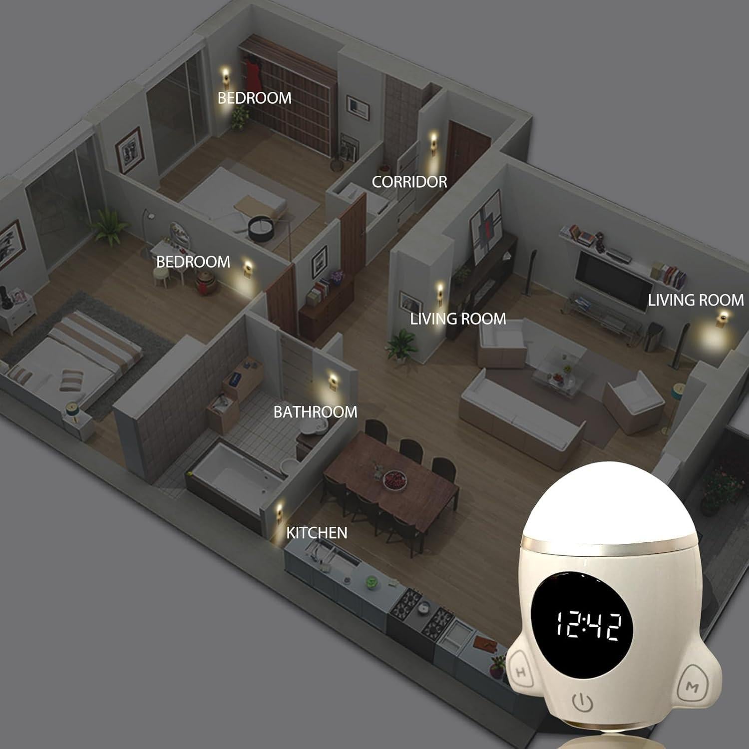 Luz Nocturna QANYI Cohete Espacial LED Recargable 9.1cm