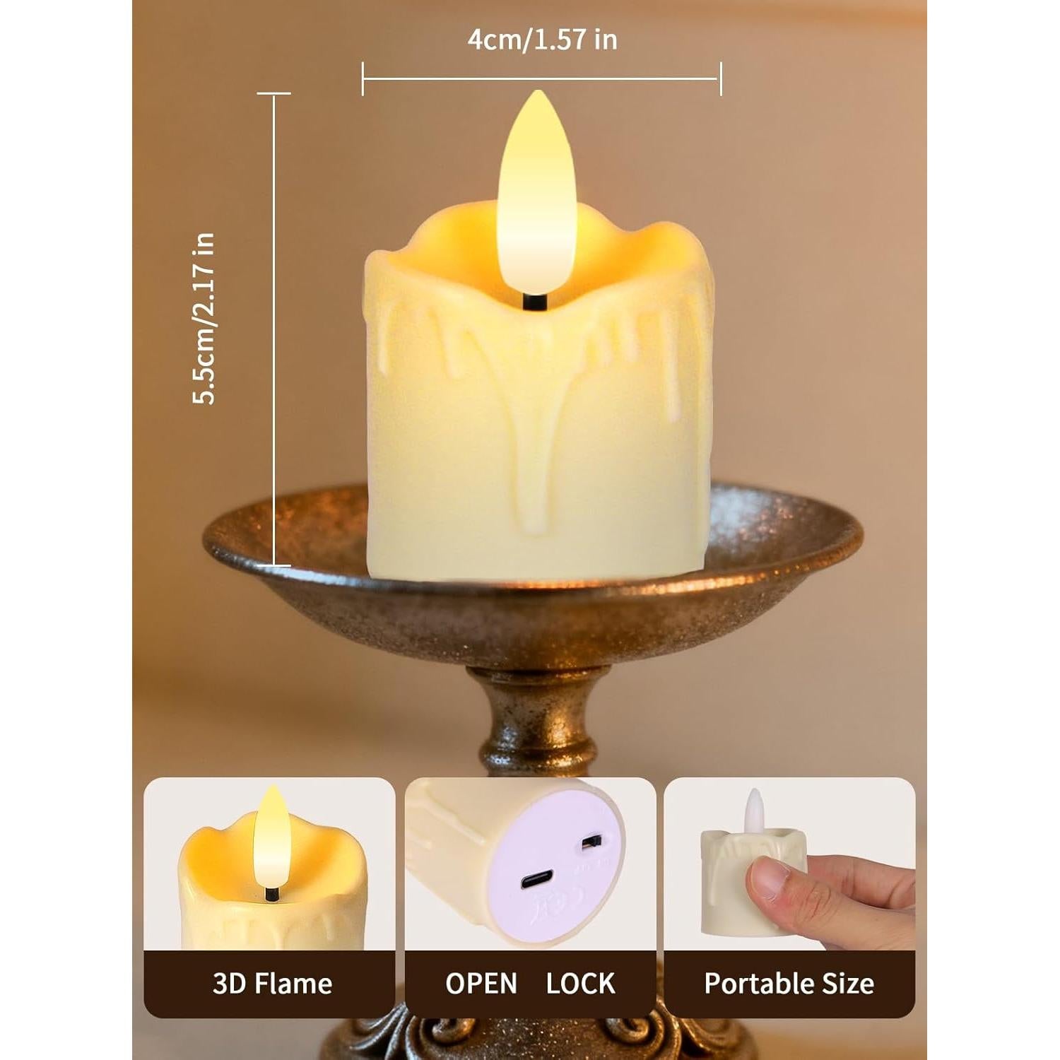 Velas de té recargables PIDZPOW con control remoto - 6 unidades