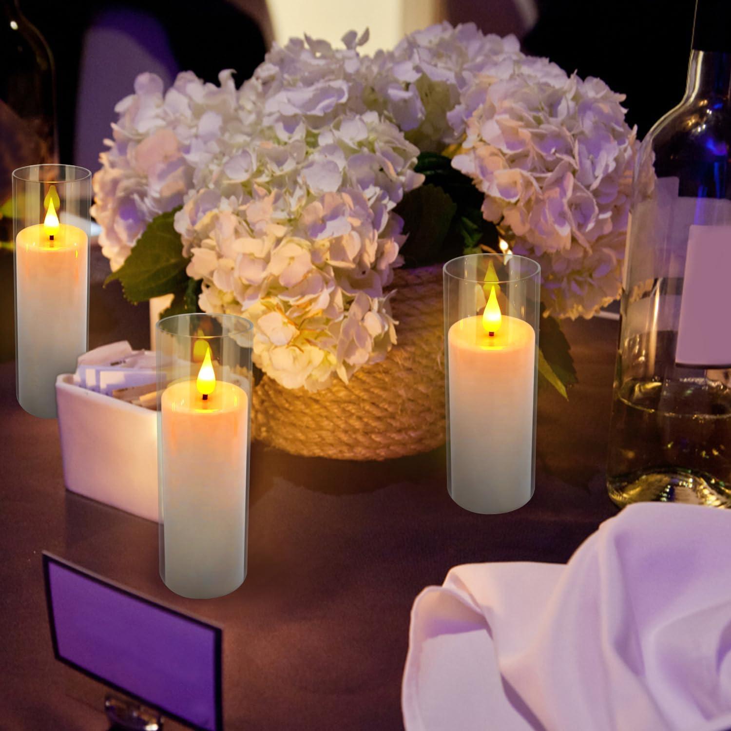 Juego de 5 Velas LED Sin Llama con Control Remoto - Blanco