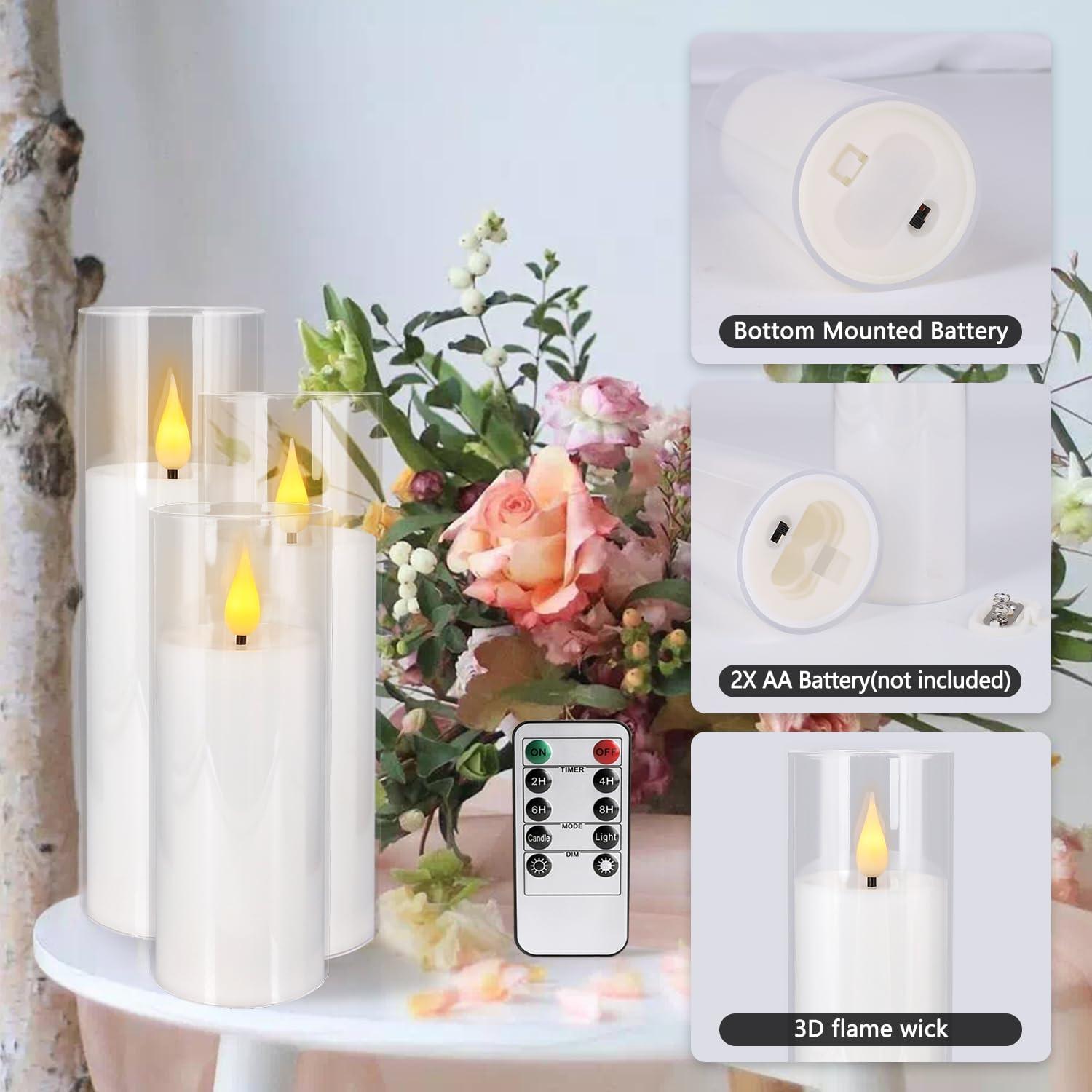 Juego de 5 Velas LED Sin Llama con Control Remoto - Blanco