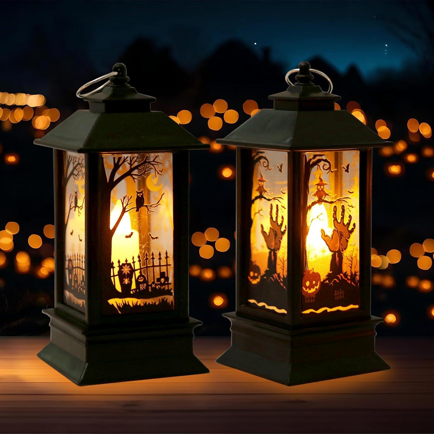2 Linternas Decorativas de Halloween Hying 13 cm con Luz