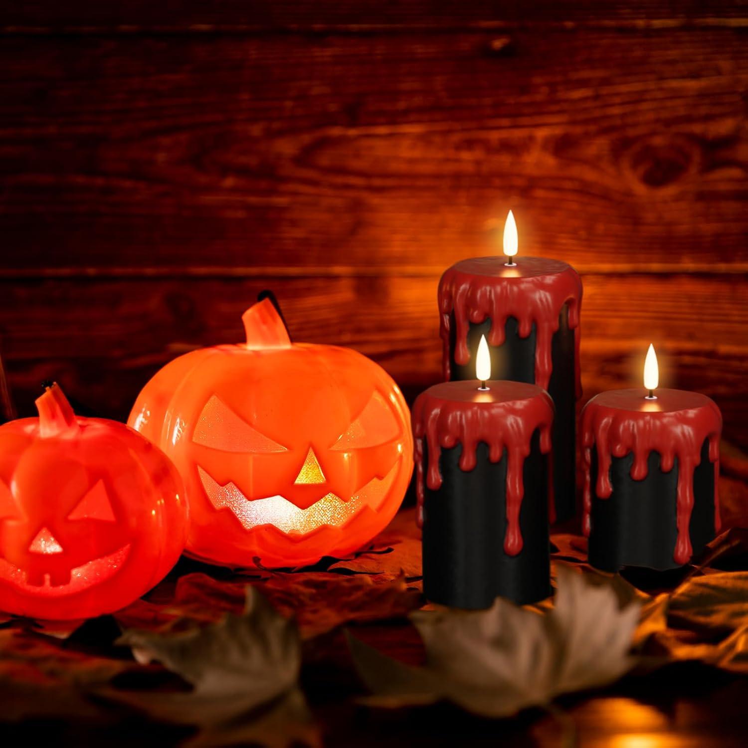 Velas LED Negras Sin Llama DRomance con Temporizador 3 Piezas