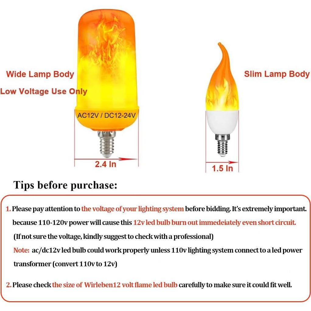 Bombilla LED E12 6W Naranja Parpadeante 12V para Faroles