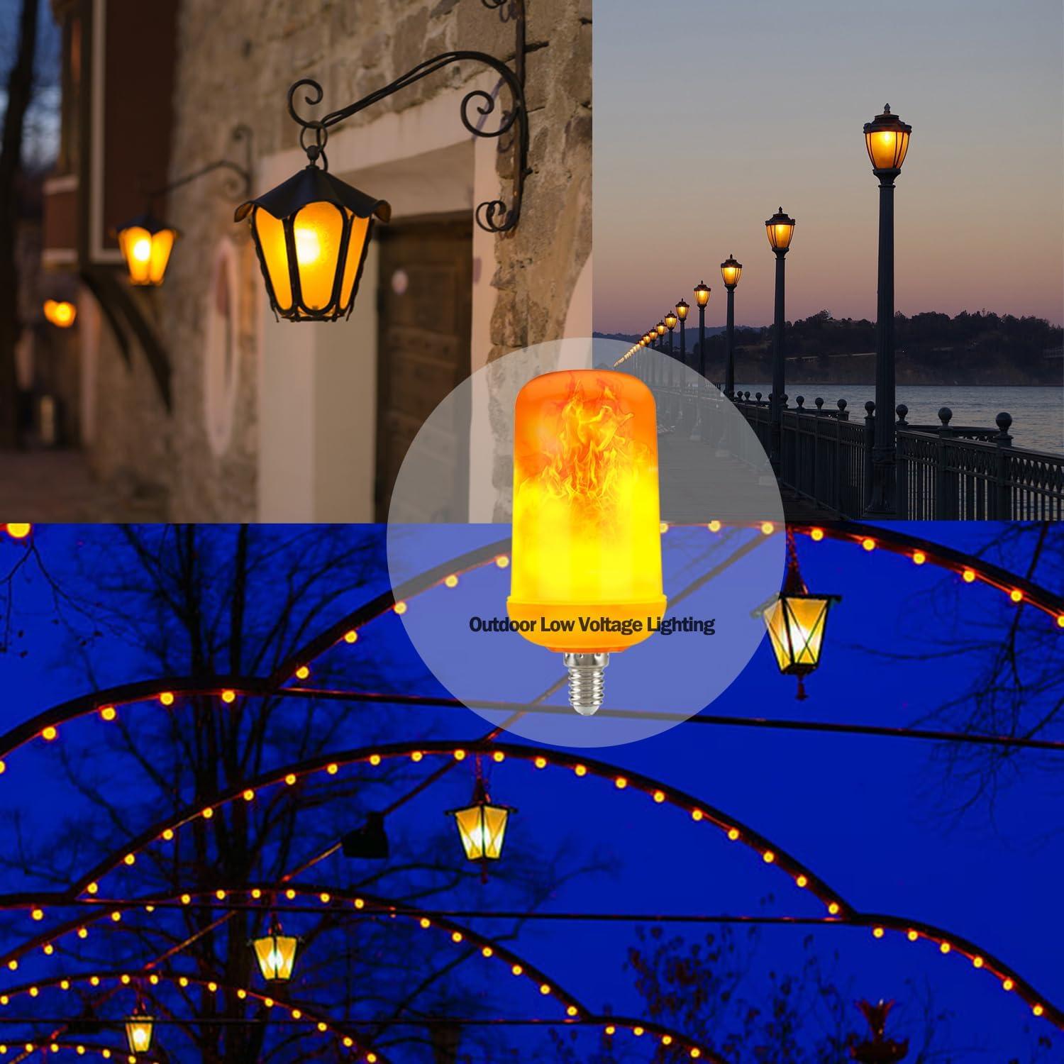 Bombilla LED E12 6W Naranja Parpadeante 12V para Faroles