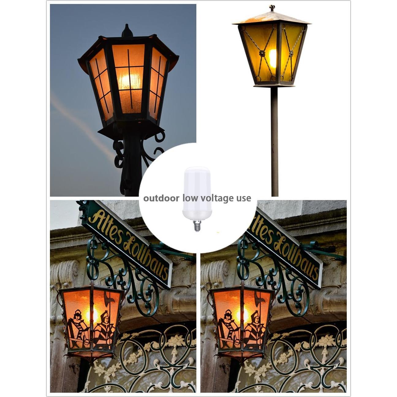 Bombilla LED E12 6W Naranja Parpadeante 12V para Faroles