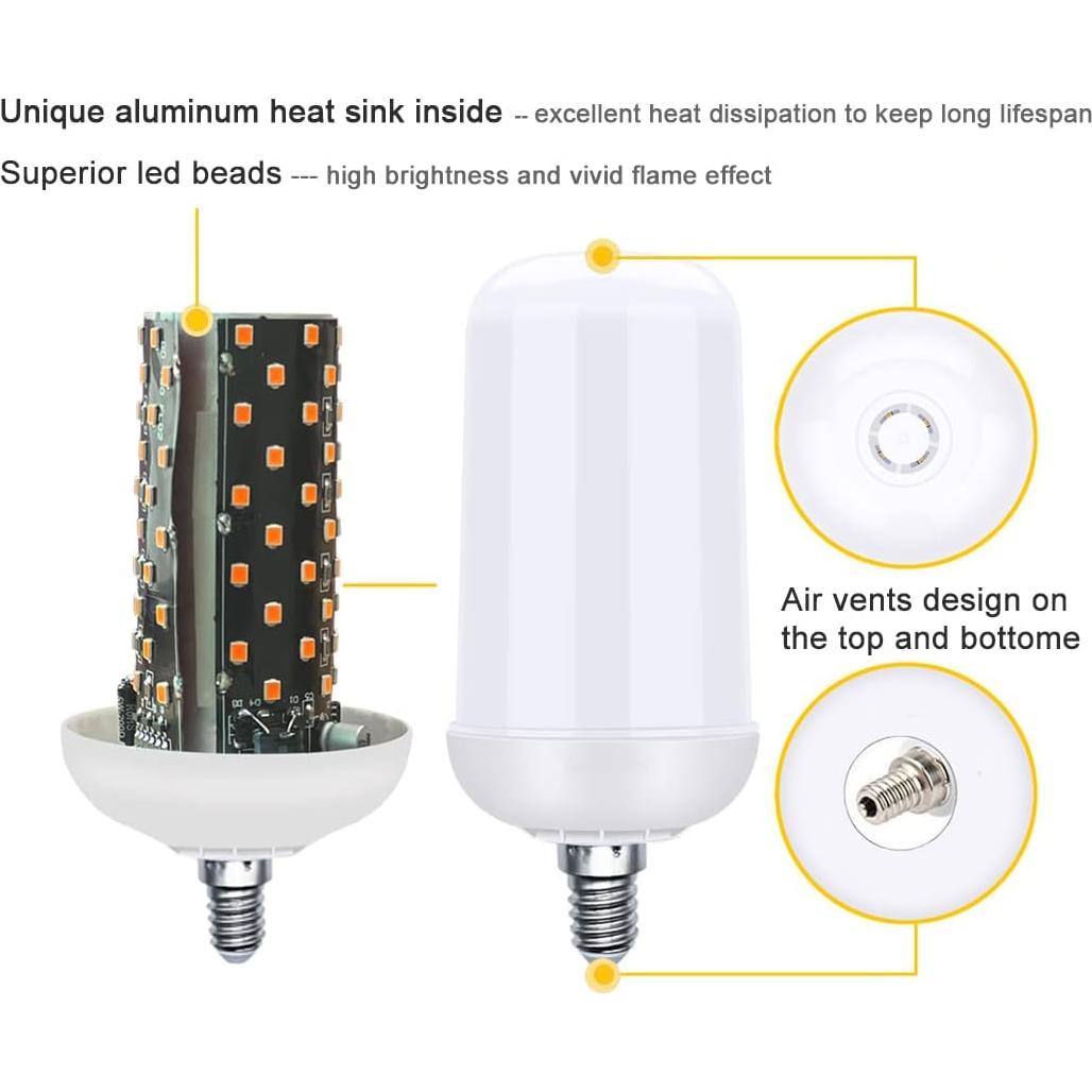 Bombilla LED E12 6W Naranja Parpadeante 12V para Faroles