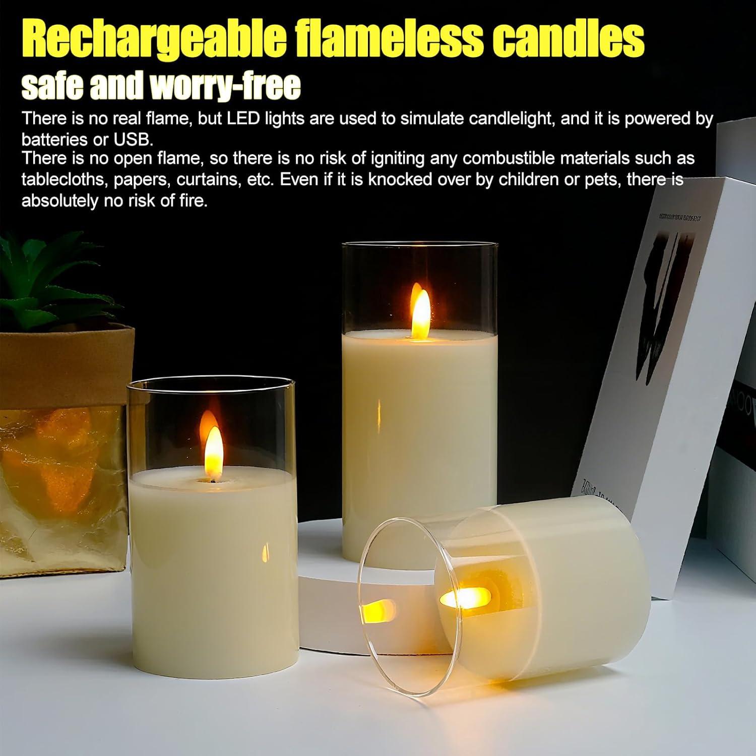 Conjunto de 3 Velas Recargables SORALEK con Control Remoto