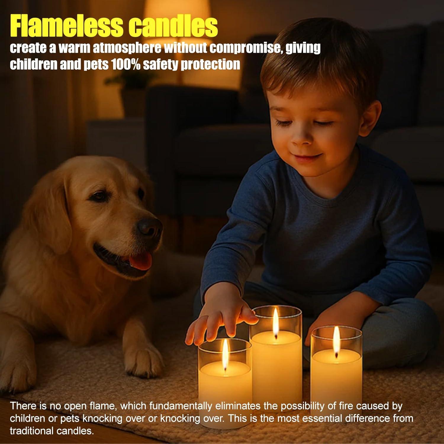 Conjunto de 3 Velas Recargables SORALEK con Control Remoto