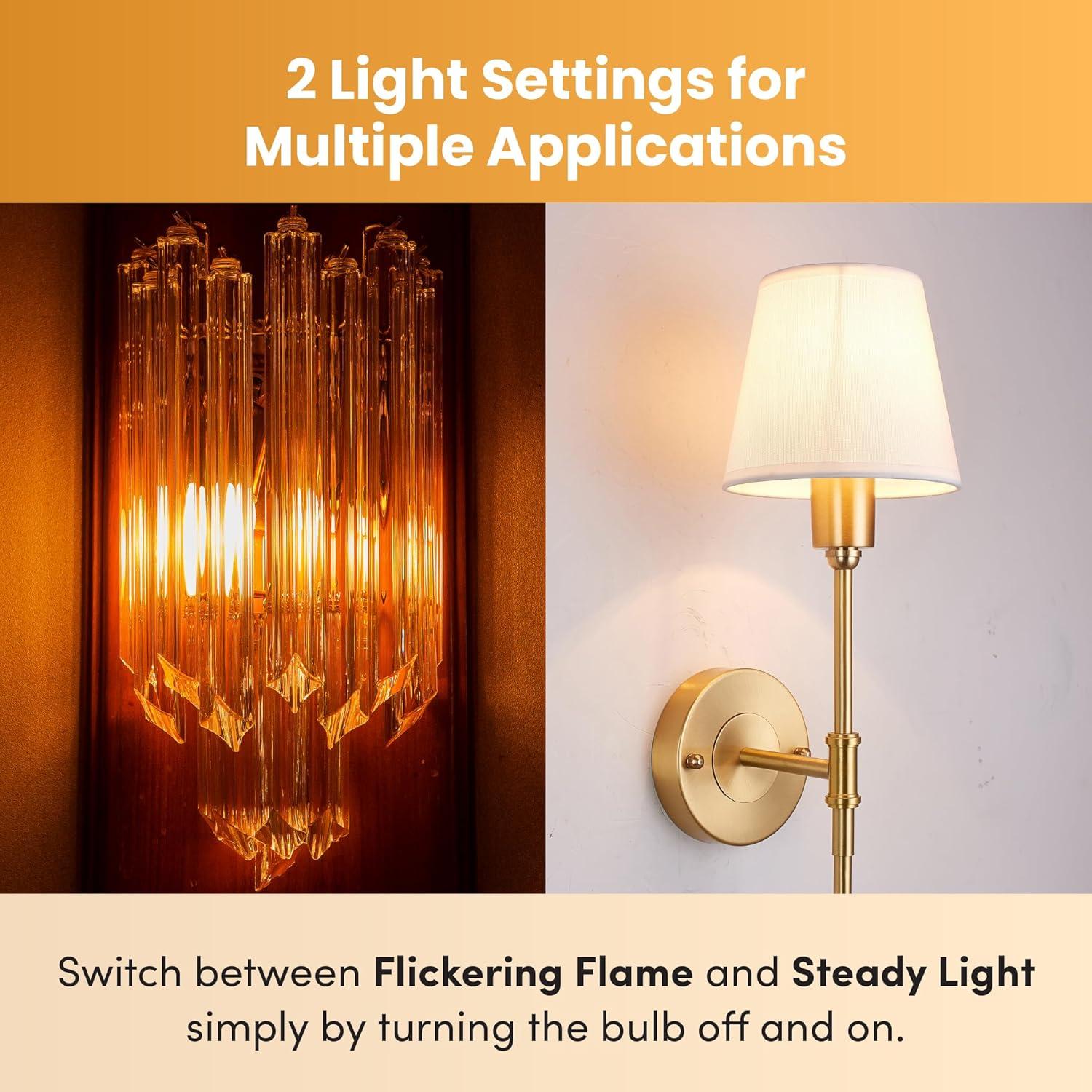 Bombilla LED E12 Efecto Llama Parpadeante 3W 110mm 120V 240V