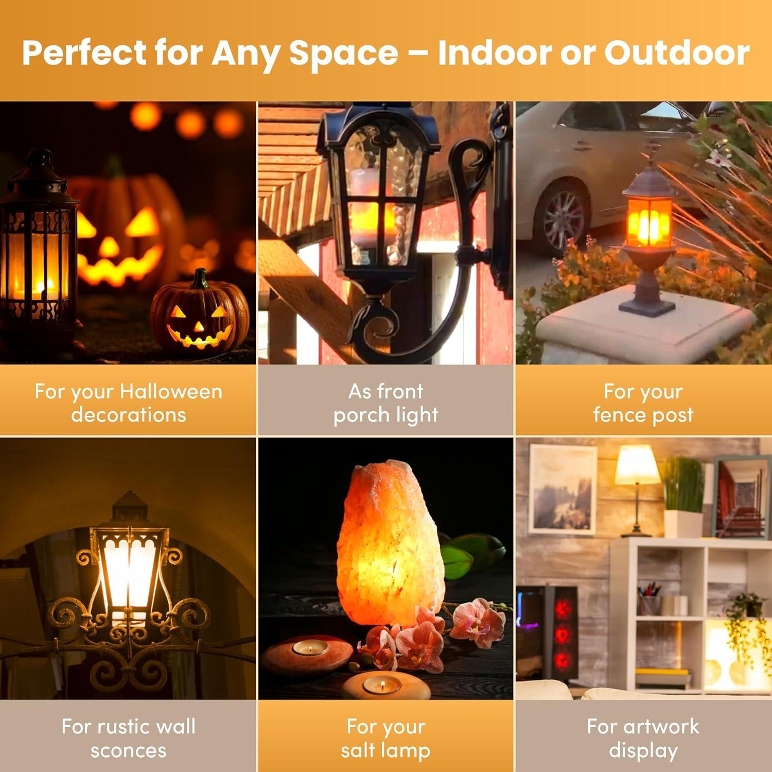 Bombilla LED E12 Efecto Llama Parpadeante 3W 110mm 120V 240V