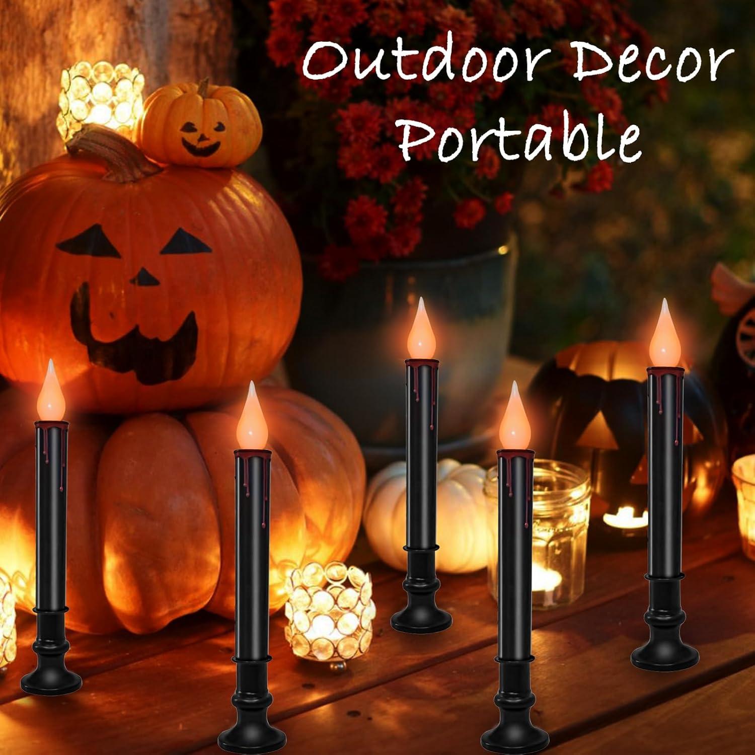 Velas LED Sin Llama 23 cm SUNSGNE - Paquete de 10 Negras