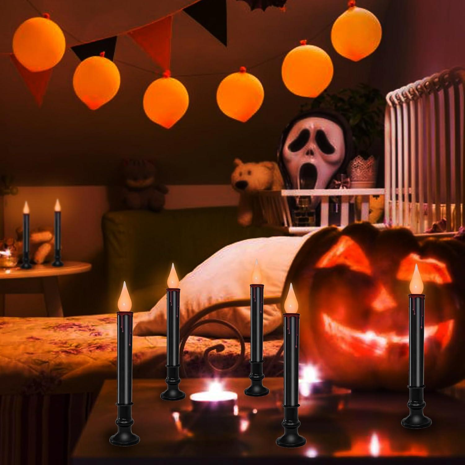 Velas LED Sin Llama 23 cm SUNSGNE - Paquete de 10 Negras