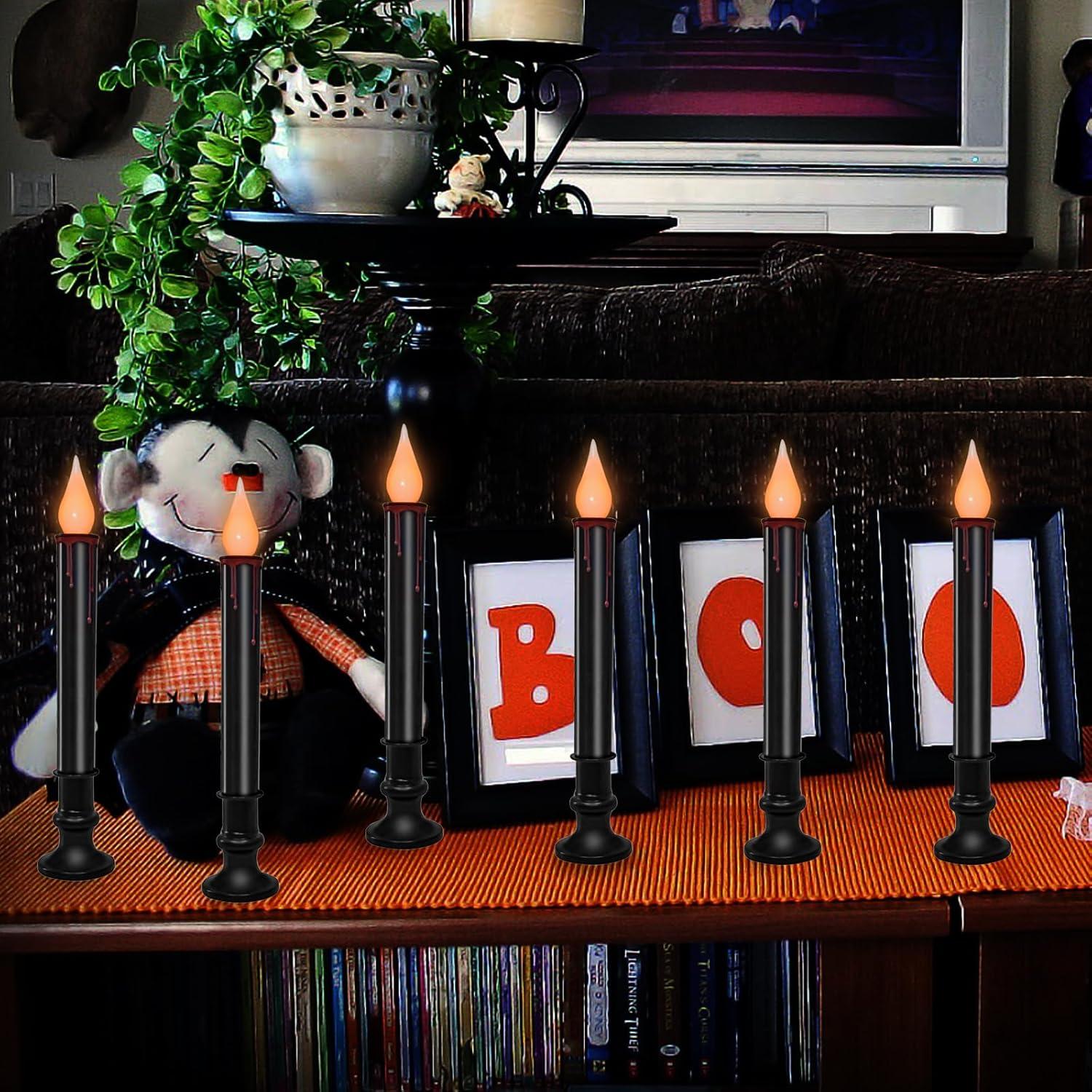 Velas LED Sin Llama 23 cm SUNSGNE - Paquete de 10 Negras