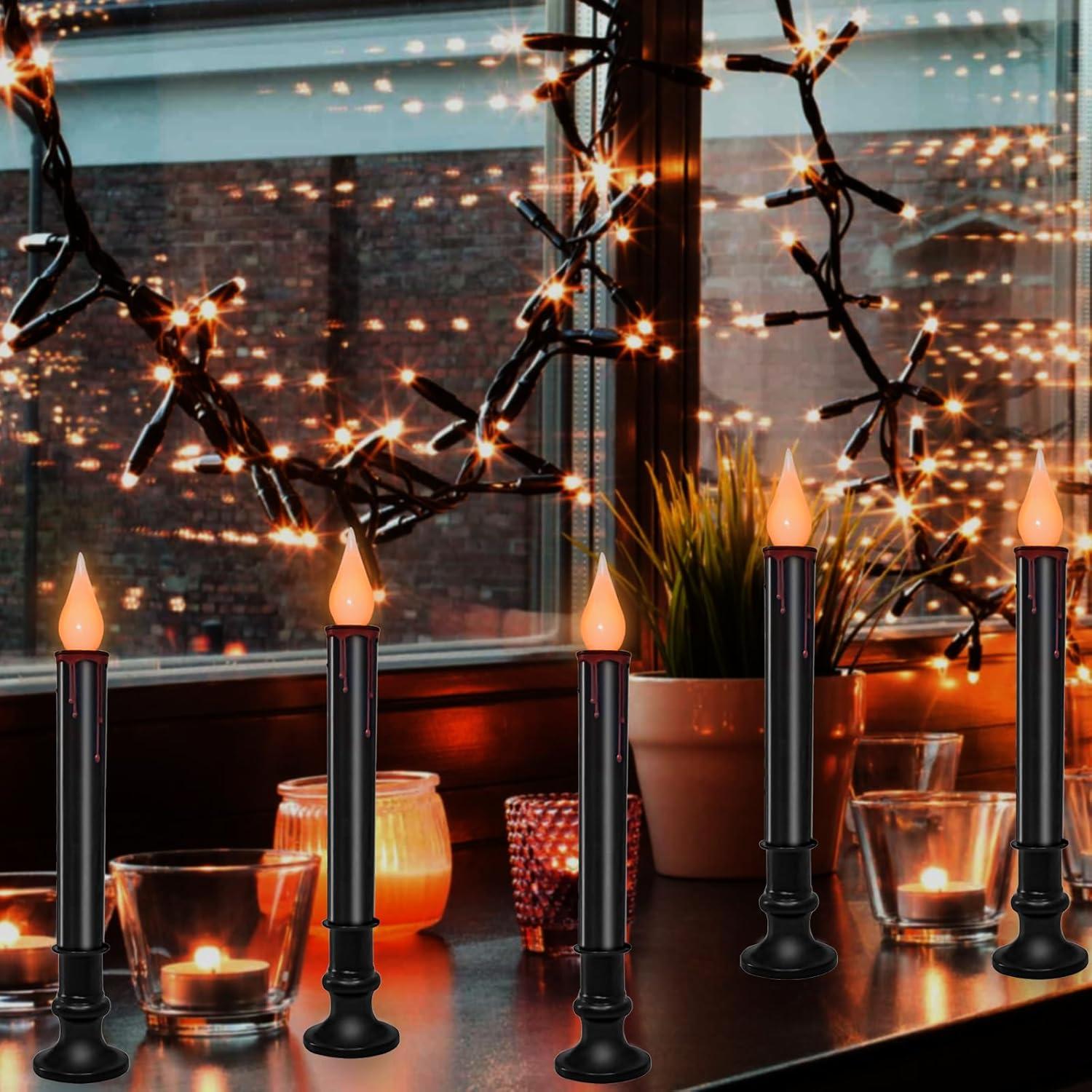 Velas LED Sin Llama 23 cm SUNSGNE - Paquete de 10 Negras