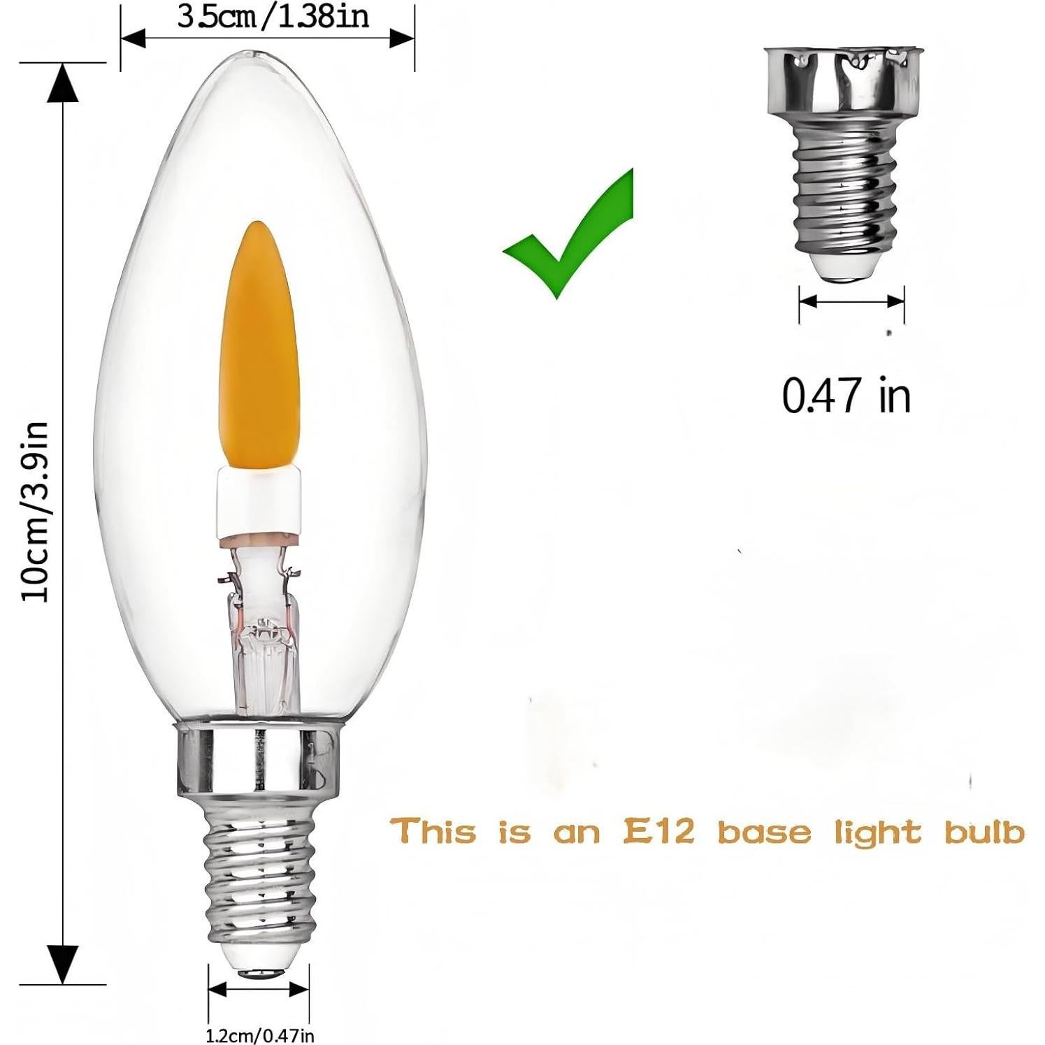 Bombillas E12 de Llama Parpadeante HEWA-Tech C35 - Paquete de 6