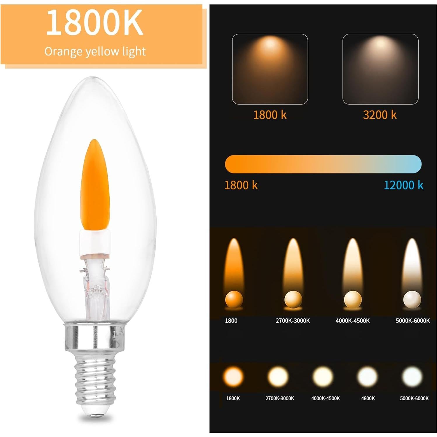 Bombillas E12 de Llama Parpadeante HEWA-Tech C35 - Paquete de 6