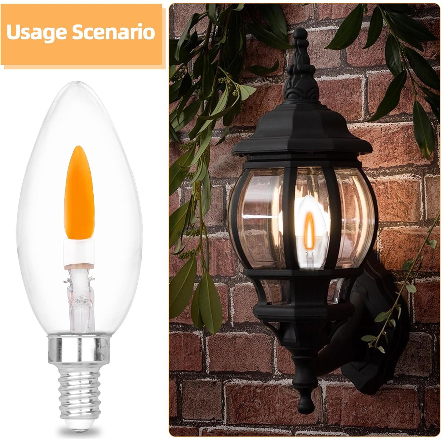 Bombillas E12 de Llama Parpadeante HEWA-Tech C35 - Paquete de 6