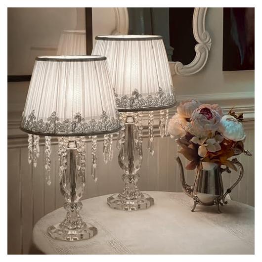 Juego de 2 Lámparas de Mesa de Cristal Moooni Regulables 32.5x58cm