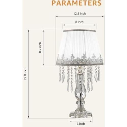 Juego de 2 Lámparas de Mesa de Cristal Moooni Regulables 32.5x58cm