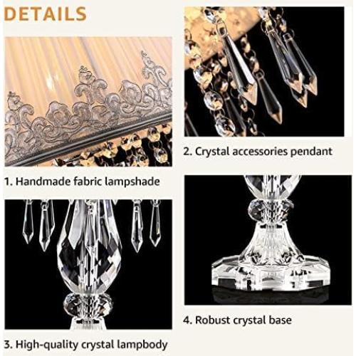 Juego de 2 Lámparas de Mesa de Cristal Moooni Regulables 32.5x58cm