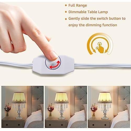 Juego de 2 Lámparas de Mesa de Cristal Moooni Regulables 32.5x58cm