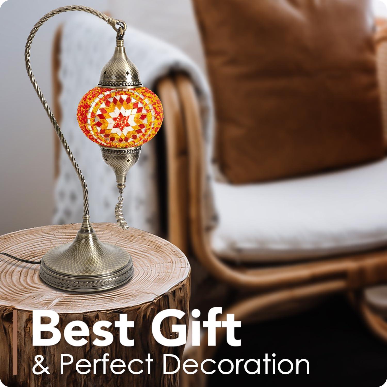 Lámpara de Mesa Yarra-Decor Turca de Mosaico 19cm LED Rojo