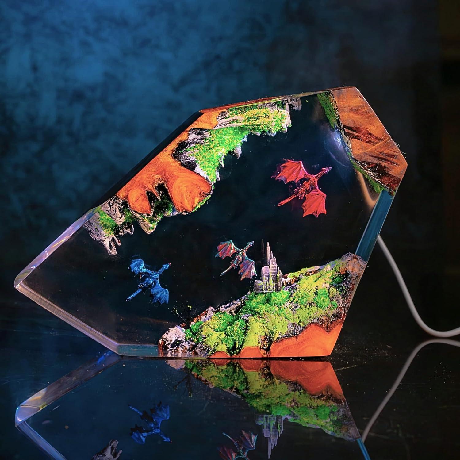 Lámpara de Resina Dragón LIGH9LAMP 16 Colores LED USB