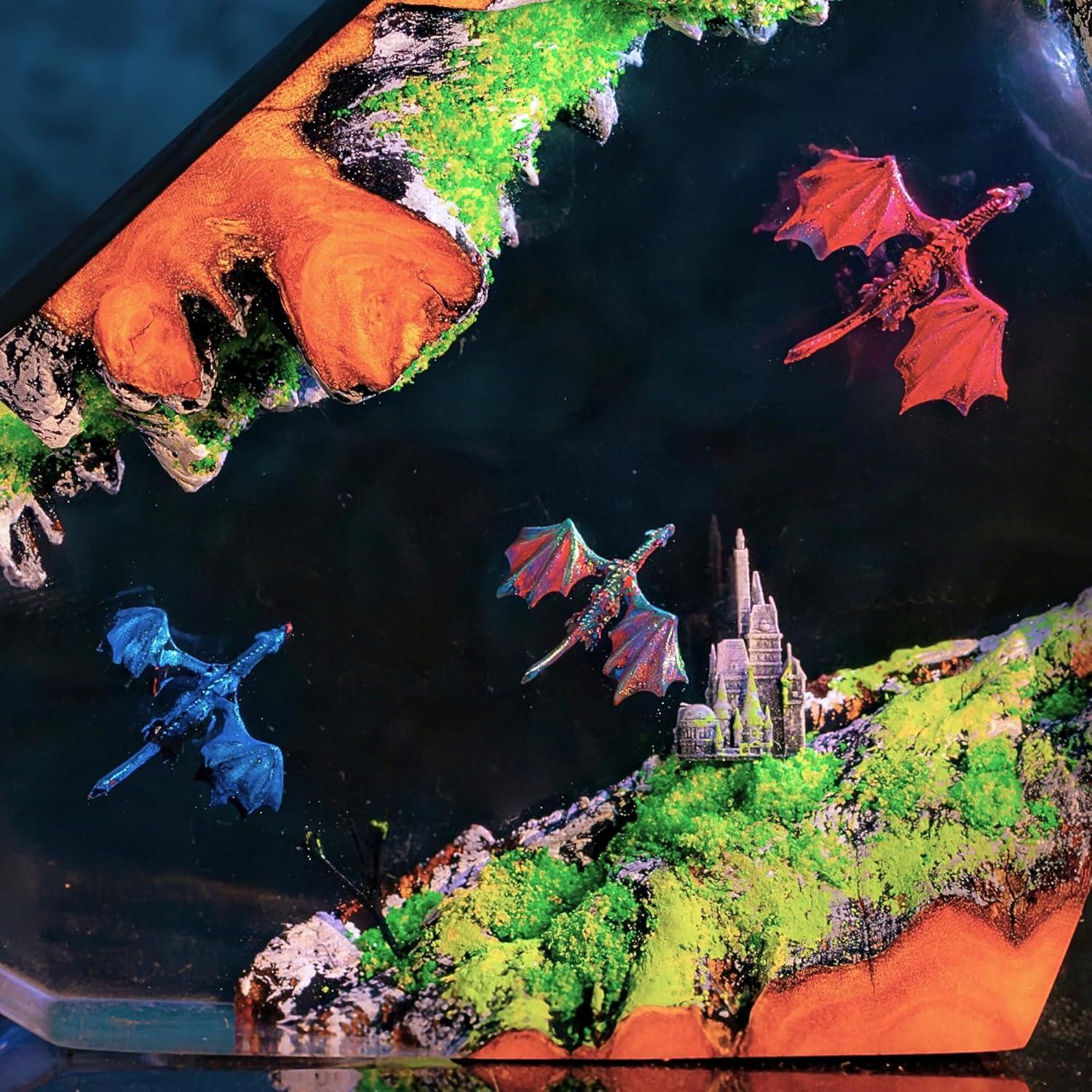 Lámpara de Resina Dragón LIGH9LAMP 16 Colores LED USB