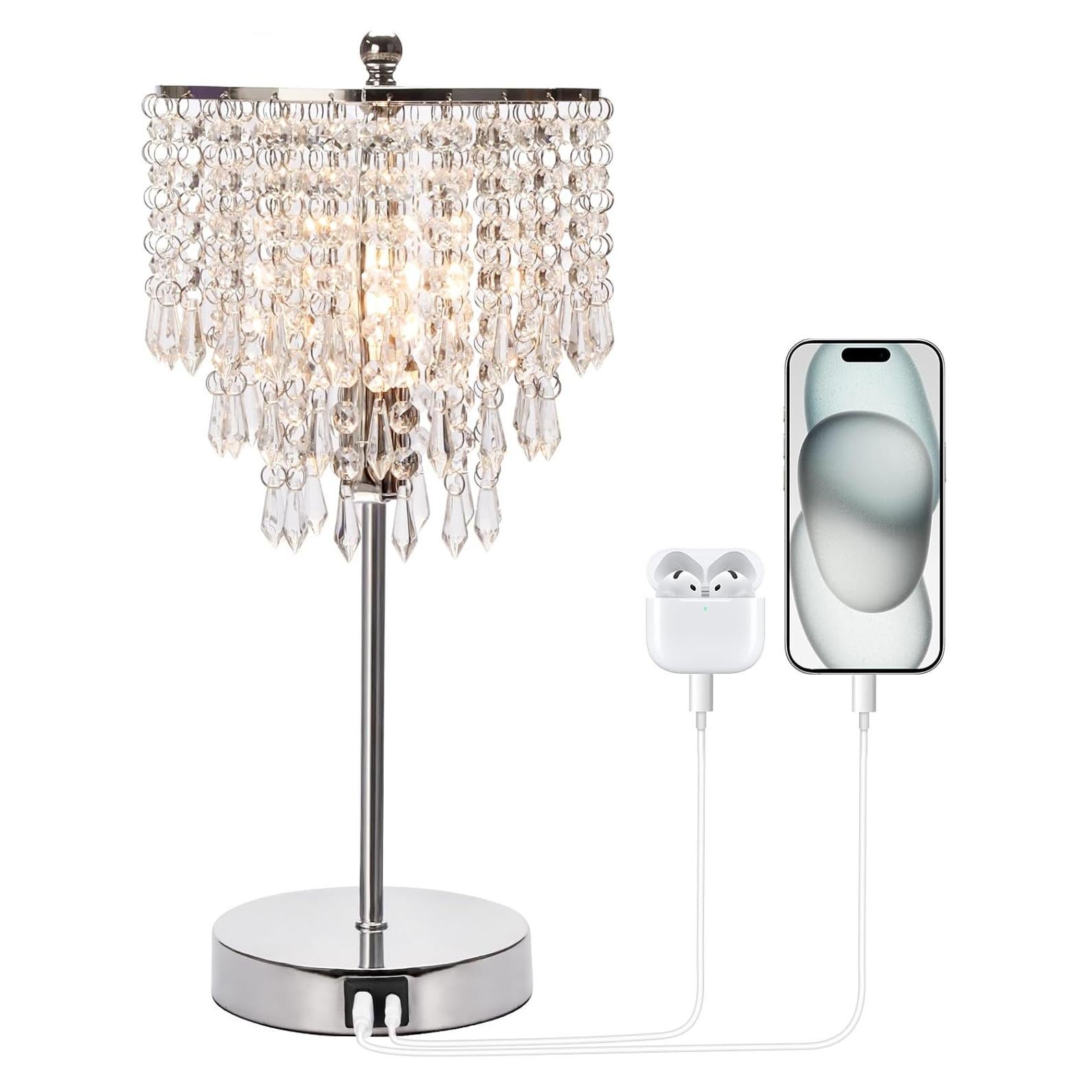 Lámpara de Mesa Táctil Seaside Village con USB y Bombilla LED