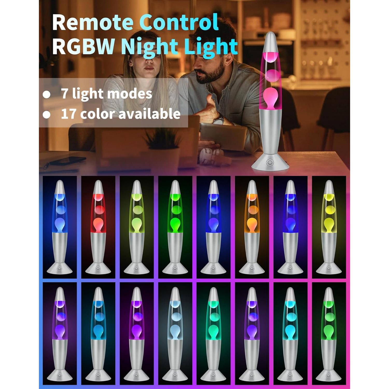 Lámpara de Movimiento Líquido LED Elomavapa 33 cm Rosa 17 Colores