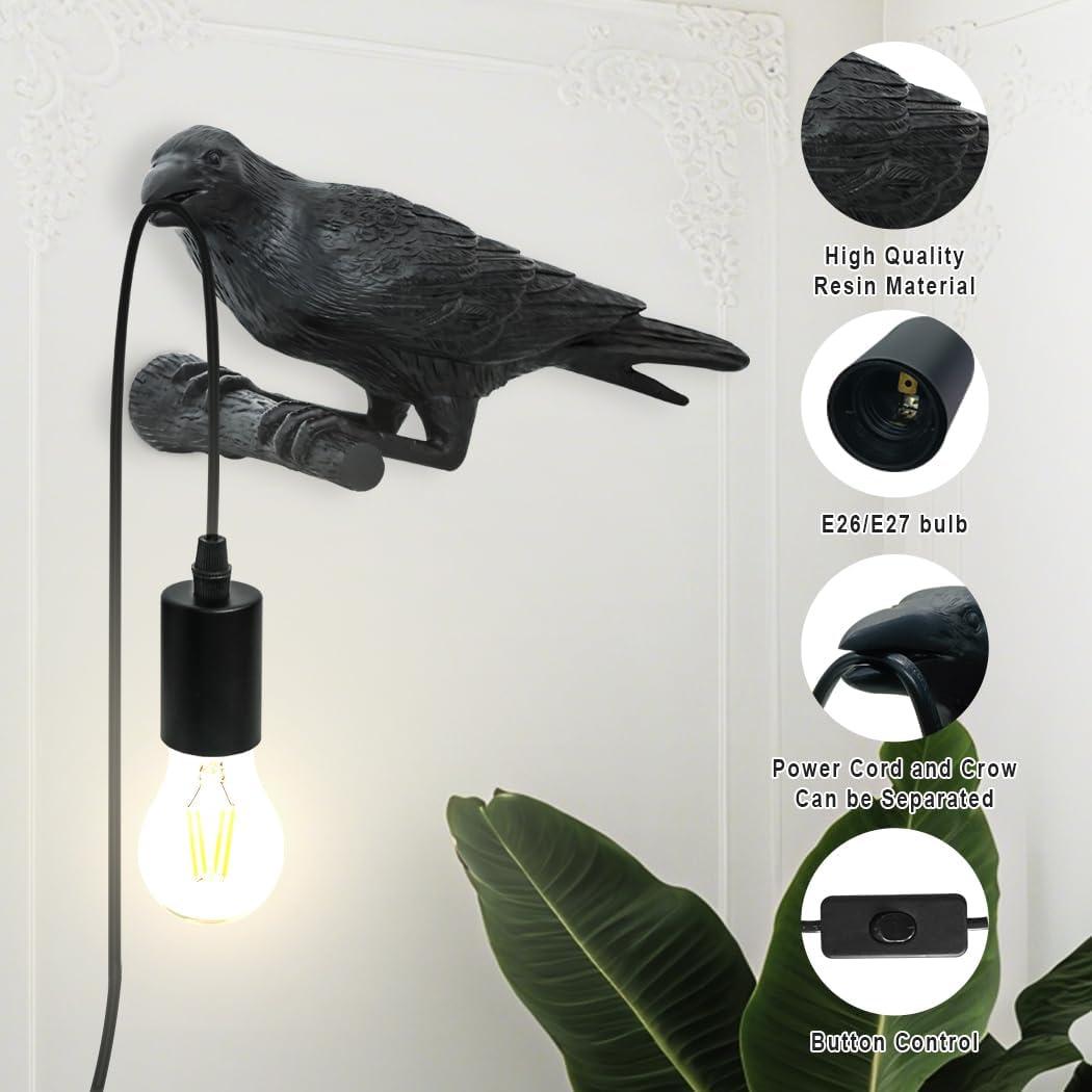 Aplique de Pared Gótico Cuervo YESINTO 30x17.5cm (Paquete de 2)