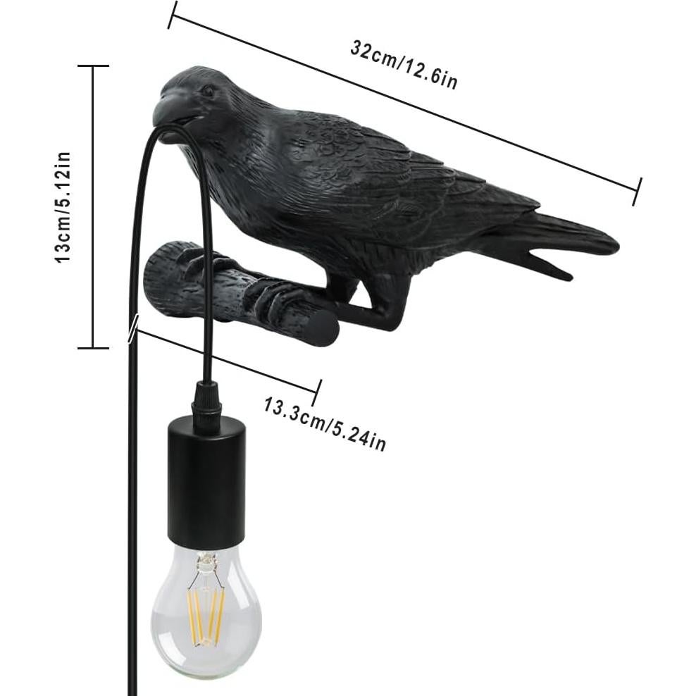 Aplique de Pared Gótico Cuervo YESINTO 30x17.5cm (Paquete de 2)